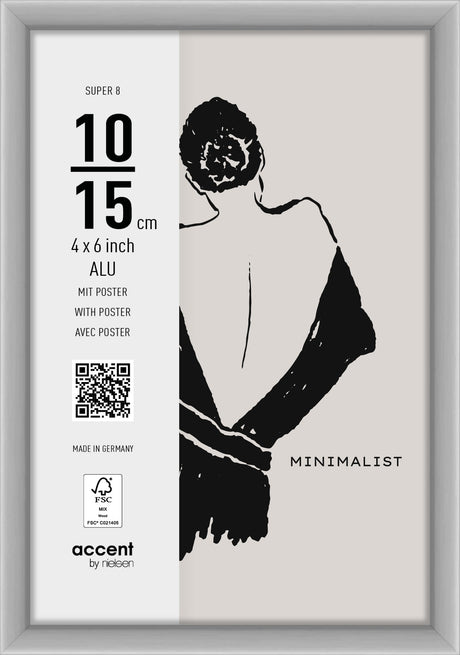 Nielsen design nielsen fotolijst 5411124 super 8 mat zilver 10x15 cm