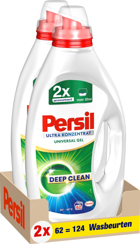 Persil vloeibaar wasmiddel - ultra concentrated universal - witte gekleurde was - 2 x 62 wasbeurten | 124 wasbeurten | voordeelverpakking