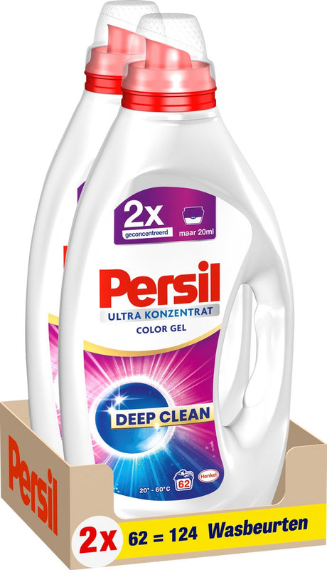 Persil vloeibaar wasmiddel - ultra concentrated color gel - gekleurde was - 124 wasbeurten - duo grootverpakking