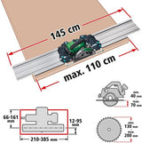 Wolfcraft - geleiderail universeel voor cirkelzaag 1450mm - zaaggeleider- fks 145 geleidingssysteem voor invalzaag - 6913000