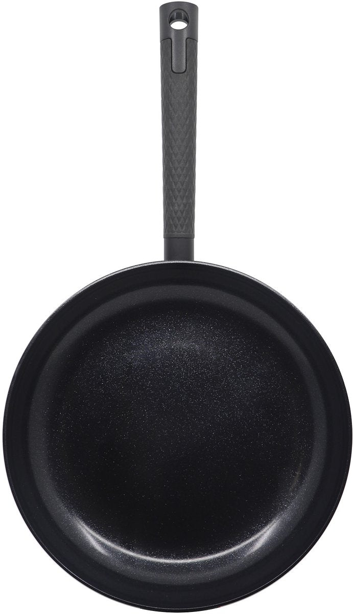 Merkloos sans marque cb chef koekenpan - ø 28cm - 100% pfas vrij - keramische antiaanbaklaag - inductie koekenpan - zwart