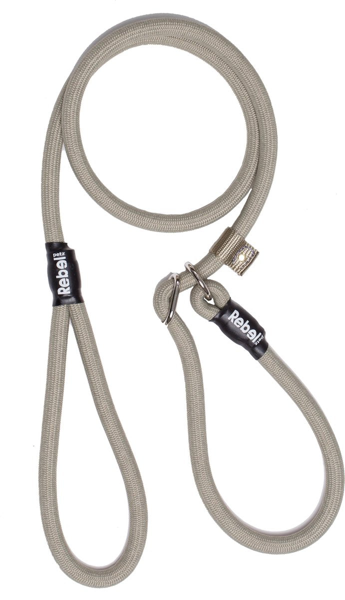 Rebel petz hondenriem - trainingslijn - taupe - l - 12mm x 140cm