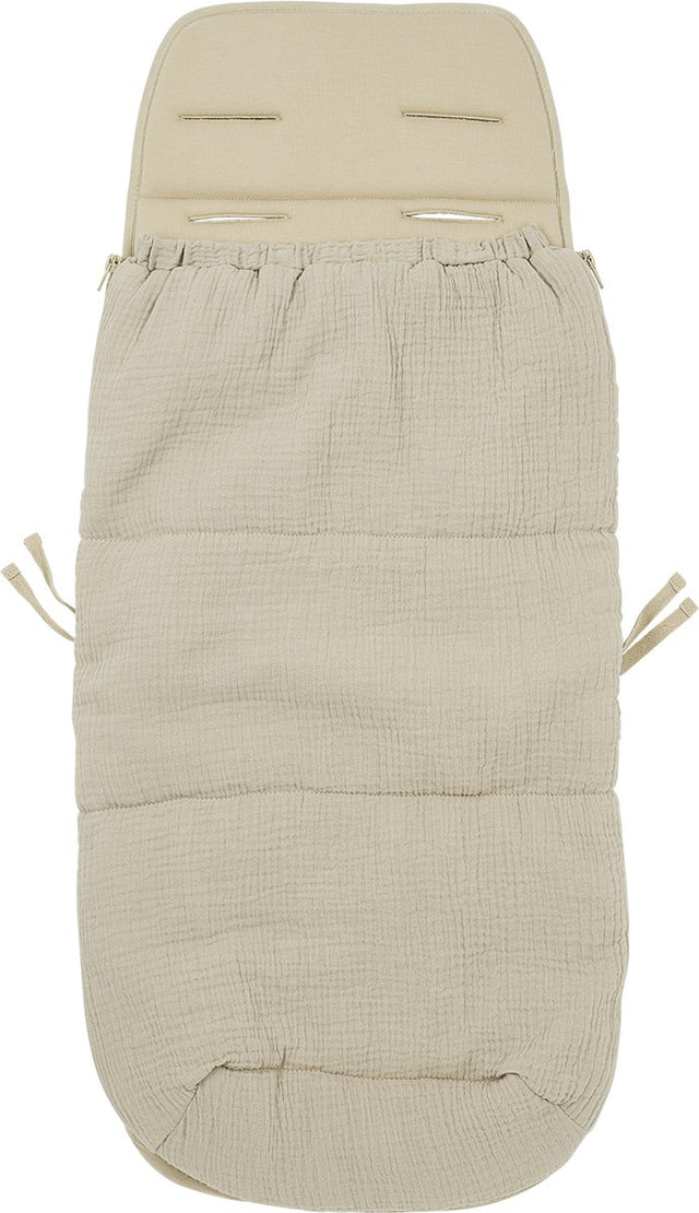 Meyco baby uni buggy voetenzak en inlegger - pre-washed hydrofiel - sand - 45x130cm (2-in-1)