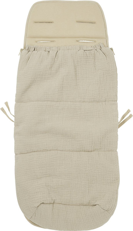 Meyco baby uni buggy voetenzak en inlegger - pre-washed hydrofiel - sand - 45x130cm (2-in-1)