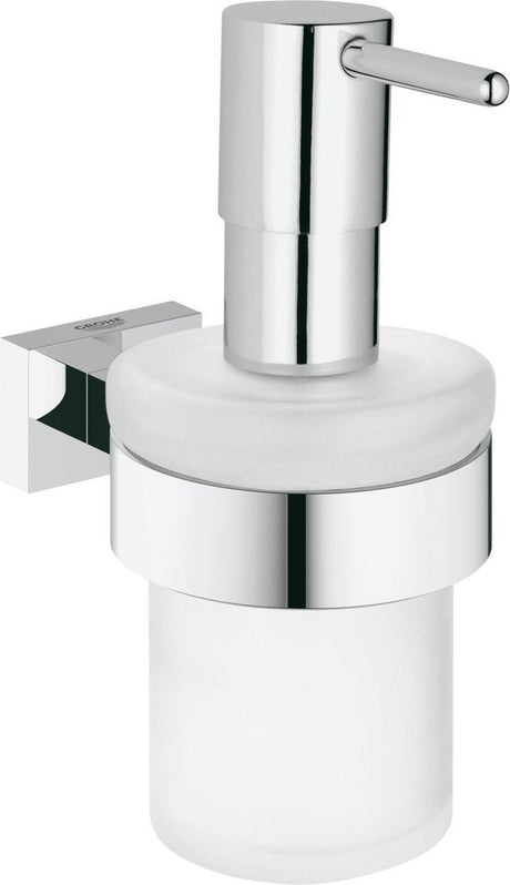 Grohe essentials cube houder met zeepdispenser - chroom - 160ml - 40756001