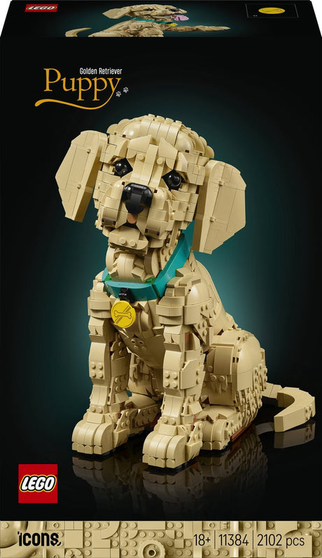 Lego ® icons golden retriever puppy - decoratieve dierenfiguur - bouwset voor volwassenen - 11384