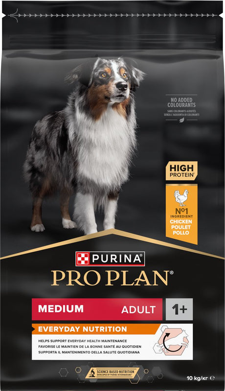 Pro plan purina® ® medium adult everday nutrition - hondenvoer droogvoer - kip - 10 kg