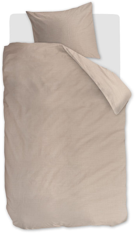 Vtwonen cozy slub dekbedovertrek - eenpersoons - 140 x 220 cm - zachtroze