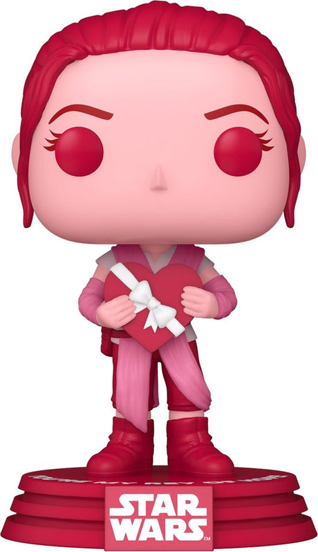 Funko star wars verzamelfiguur valentines pop! star wars rey 9 cm roze