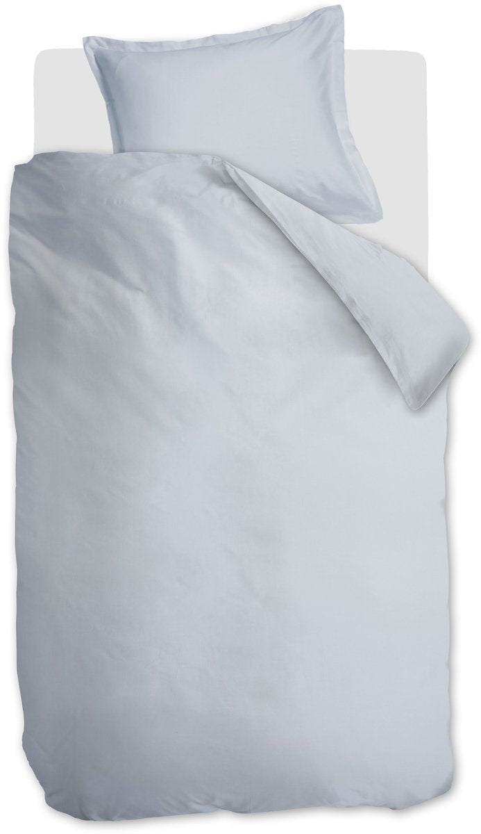 Ambiante satin uni dekbedovertrek - eenpersoons - 140 x 200 220 cm - licht blauw