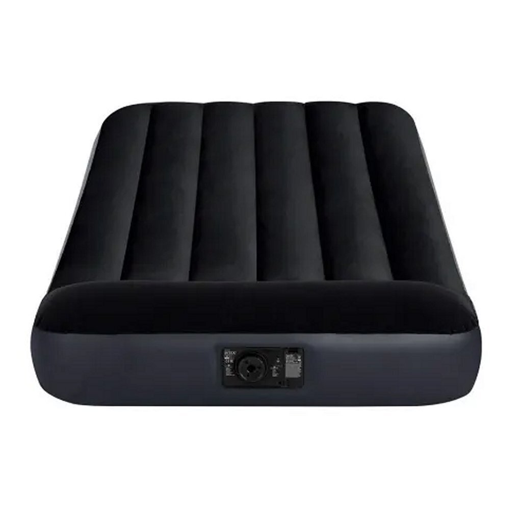 Intex 64146 pillow rest twin luchtbed + pomp 99x191x25 cm zwart