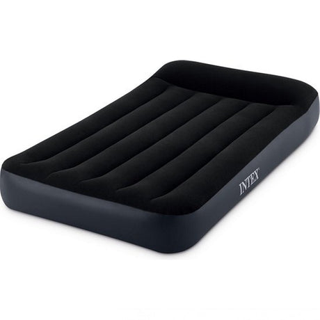 Intex 64146 Pillow Rest Twin Luchtbed + Pomp 99x191x25 cm Zwart