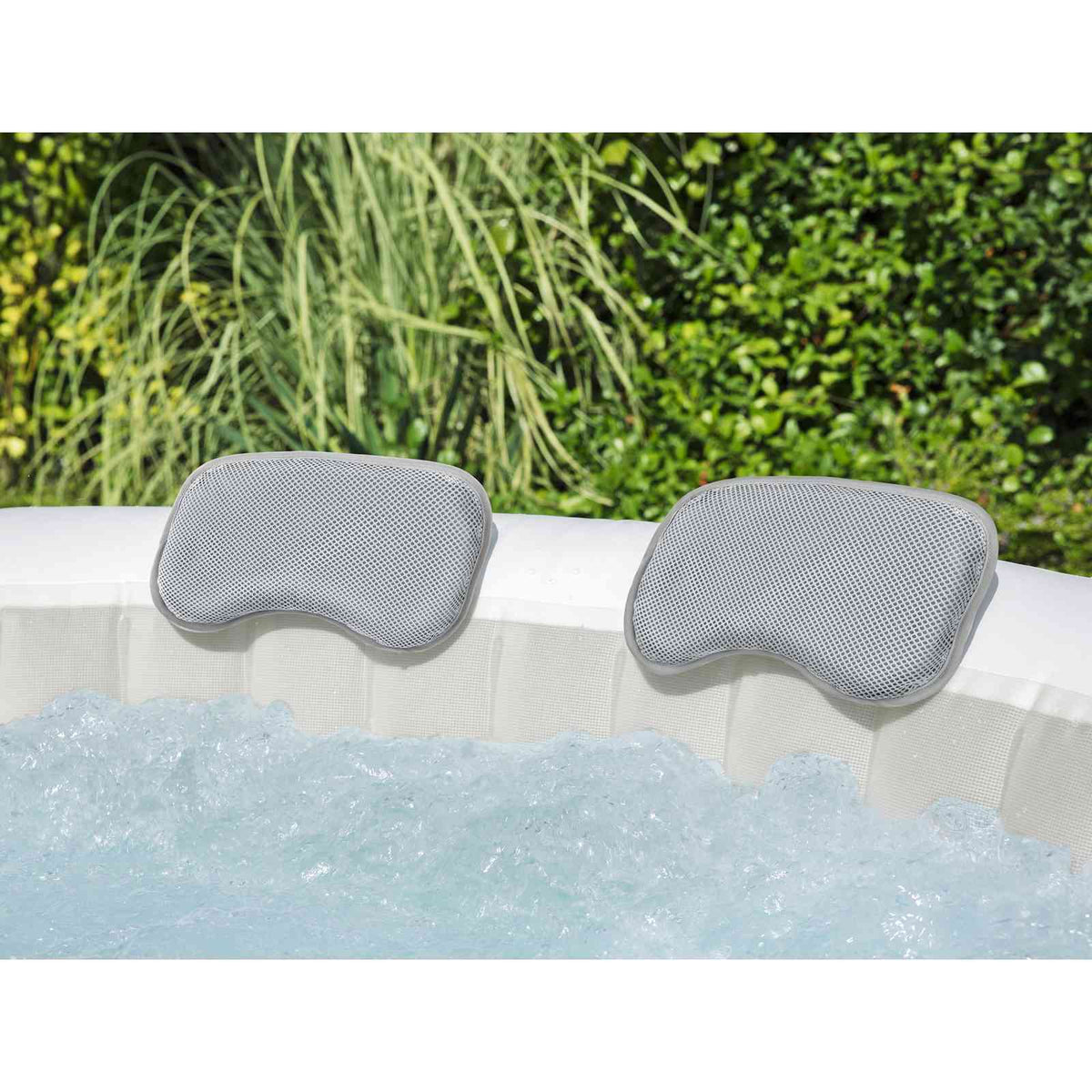 Bestway spa badkussen 2 st staal en pvc grijs