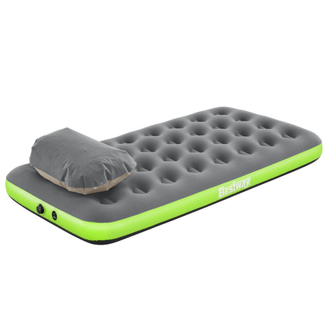 Bestway luchtmatras 1-persoons 188 x 99 x 22 cm grijs en groen