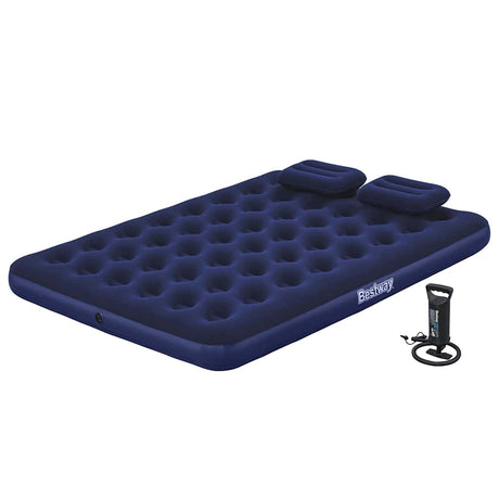 Bestway luchtbed opblaasbaar met kussen en pomp 203x152x22 cm 67374