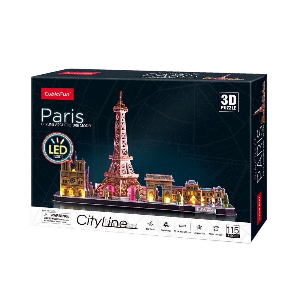 Cubic fun 3d led puzzel parijs 115 stukjes