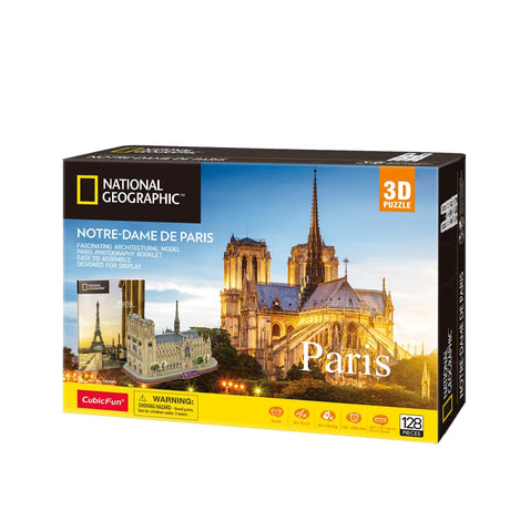Cubic fun national geographic 3d puzzel notre-dame parijs 128 stukjes