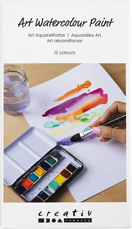 Creativ company cc art watercolour, ½-pan, flowers and landscapes, size 10x15x20 mm, assorted colours, 12 colour 1 pc