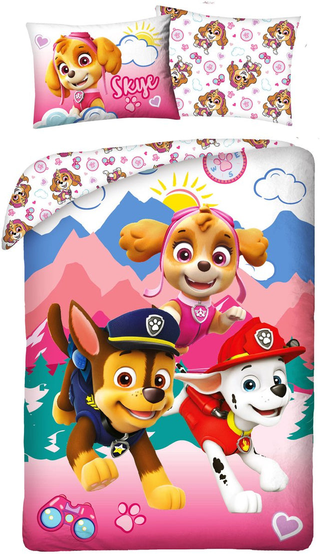 Paw patrol dekbedovertrek mountains 140 x 200 cm - 70 x 90 cm