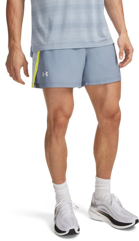 Under armour ua launch 5'' shorts-blu heren sportbroek - blauw wind - flash light - reflective xxl