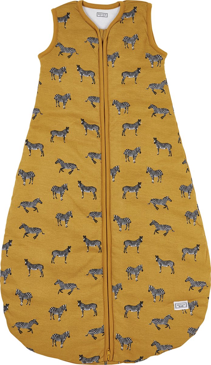 Meyco baby zebra animal baby slaapzak rond gevoerd - honey gold - 98cm - 2.5 tog