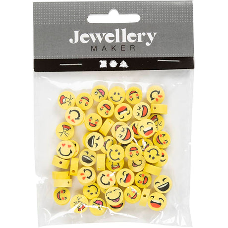 Creativ company http: www.cchobby.nl figuurkralen-emoji-d-10-mm-gatgrootte-1-5-mm-60-stuk-1-doos