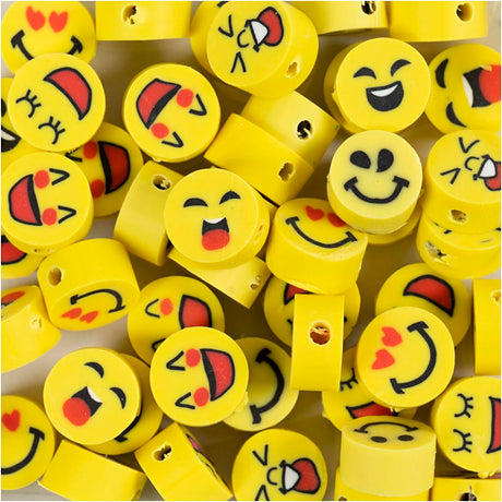 Creativ company http: www.cchobby.nl figuurkralen-emoji-d-10-mm-gatgrootte-1-5-mm-60-stuk-1-doos