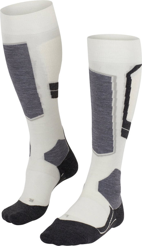 Falke sk4 warm dun wol functioneel materiaal skisokken dames wit - maat 41-42