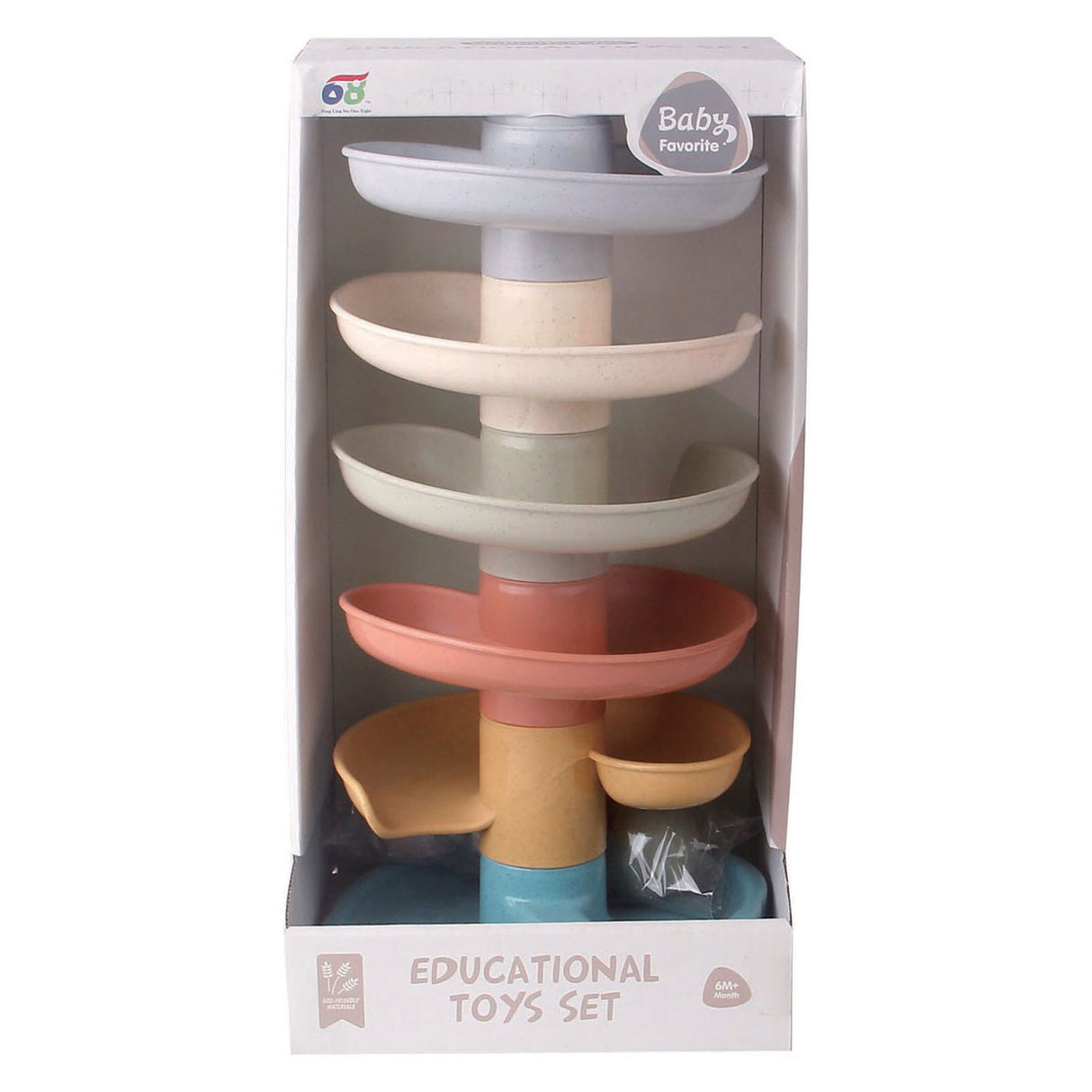 Spiraaltoren pastel kleuren - 35cm