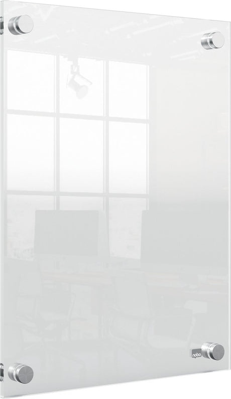 Nobo premium plus wandgemonteerde a4 poster frame voor documenten, posters - met hoekmontage - transparant acryl