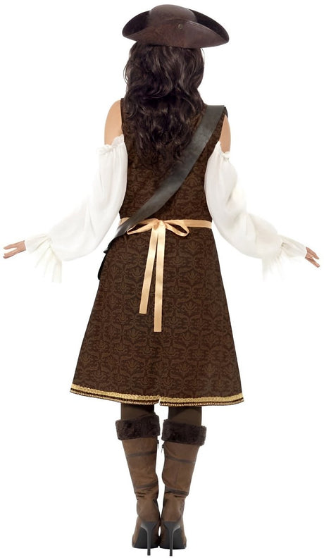 Vegaoo bruin pirate pak vor dames - verkleedkleding - medium m