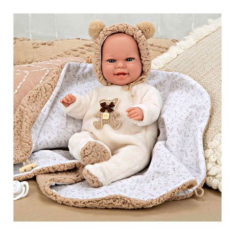 Elegance babyto babypop beige berenpakje met dekentje - 35 cm