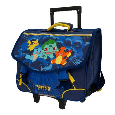 Pokémon pokemon schooltas trolley 2 compartimenten met voorzak