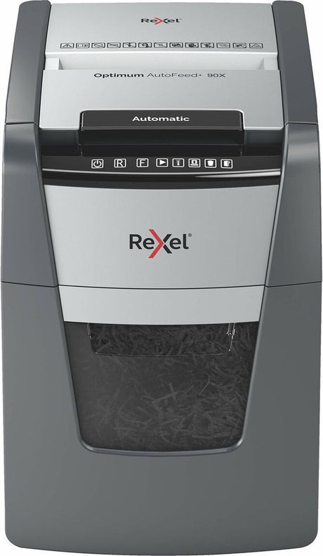 Rexel optimum autofeed 90x papierversnipperaar - p4 snippers - automatische invoer tot 90 vel - 34l - zwart