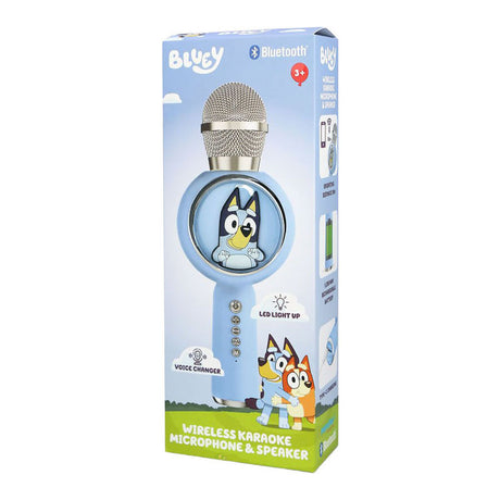 Otl technologies bluey - draadloze karaoke microfoon voor kinderen - oplichtend led display - speaker - met stemeffecten