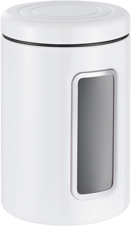 Wesco classic line voorraadbus met venster | 2 liter | metaal - wit | voorraadpot