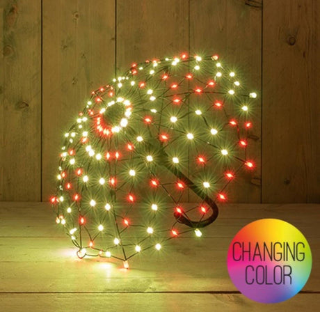 Anna's collection verlichte paraplu 160led classic warm 55x46cm ip44 met timer en dimmer regenboog met afstandsbediening
