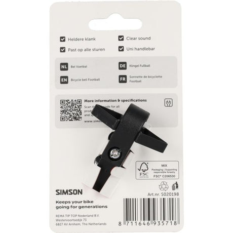 Simson fietsbel voetbal