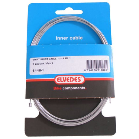 Elvedes schakel binnenkabel 2250mm verzinkt ø1,1mm shimano sram n-nippel (op kaart)