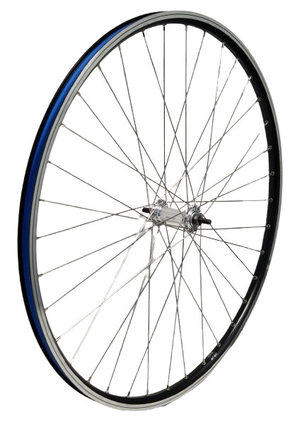 Kgz Kgz voorwiel 28 inch (622) velg zwart zilver vaste as