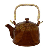 Clayre eef theepot met filter bruin geel keramiek ã˜14x12cm 750ml