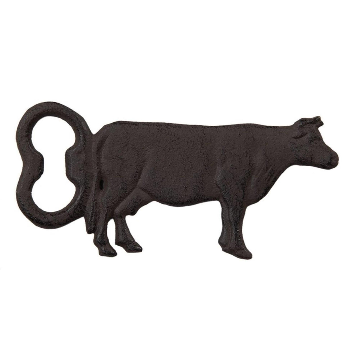Clayre eef flesopener koe metaal roestbruin 15x1x7cm