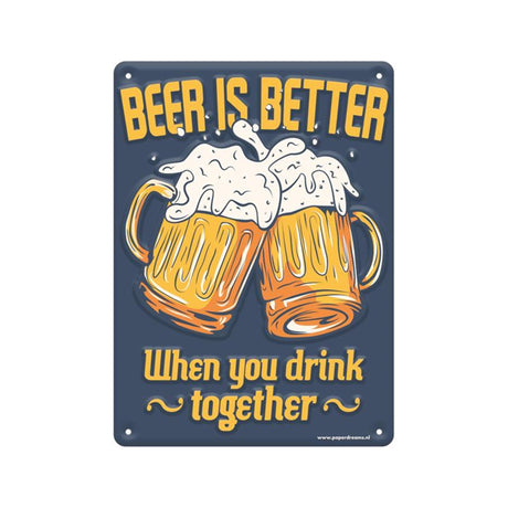 Paperdreams tekstbord metaal - beer is better