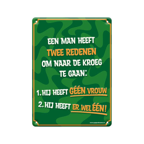 Paperdreams tekstbord metaal - twee redenen
