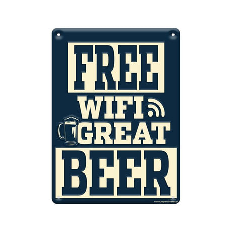 Paperdreams tekstbord metaal - free wifi