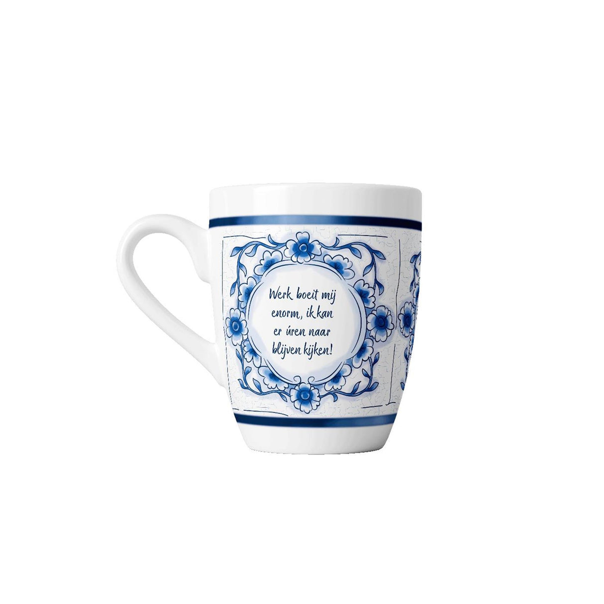Paperdreams delfts blauwe mok - werk boeit - keramiek 440ml