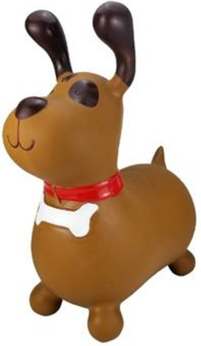 Skippy buddy hond - opblaasbaar speelgoed - skippy hond met rode halsband