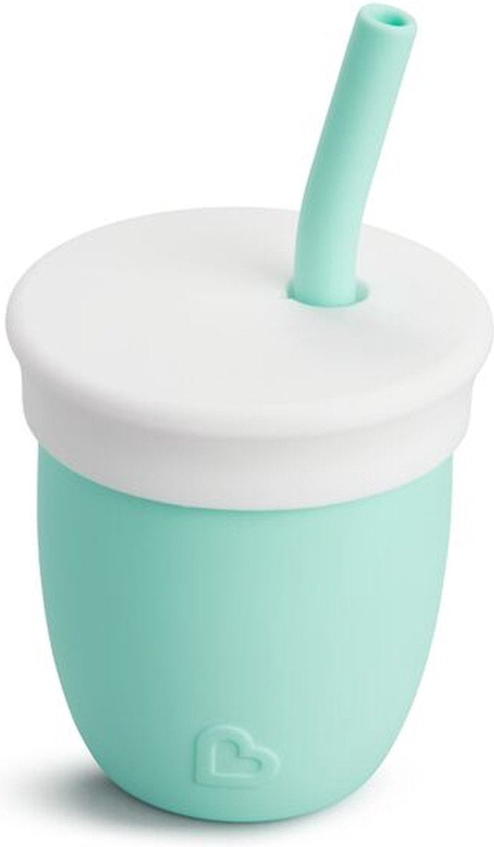 Munchkin c'est silicone oefenbeker voor baby's - open rietjesbeker - vanaf 4 maanden - 118ml - mintgroen