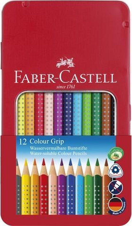 Faber-castell kleurpotloden - colour grip - blik 12 stuks - fc-112413
