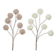 Decoris kunsttak met bolletjes imitatiebont h.69cm 2 assorti